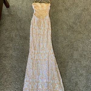 Priya Formal Iridescent Sequin Scroll 
